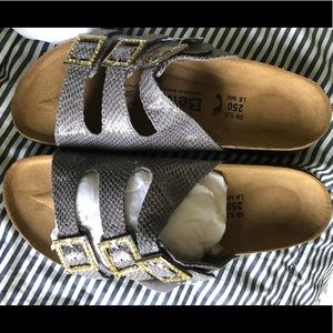Betula by Birkenstock gray shimmer sandals